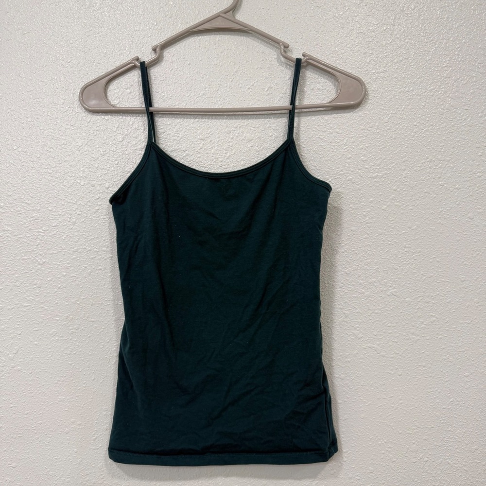 Aeropostale Favorite Cami Teal Green Cotton Blend Spaghetti Strap Tank Top M